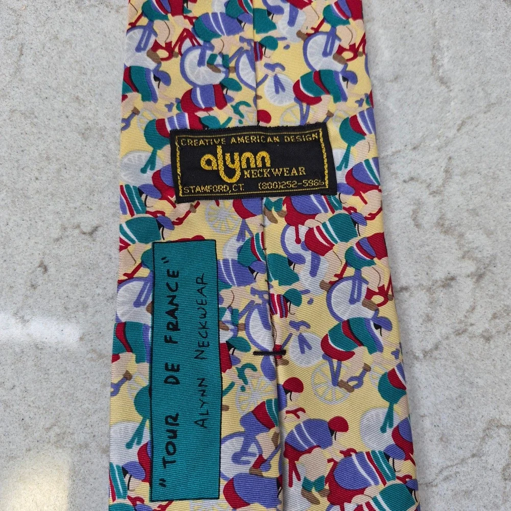 Alynn Necktie Tour De France Cycling Silk Yellow Mens